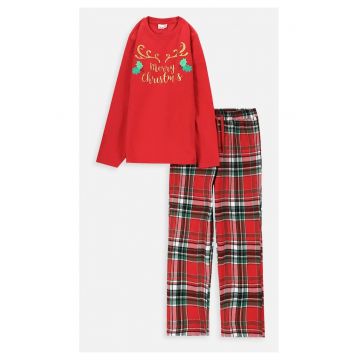 Pijama din bumbac regular fit cu imprimeu -