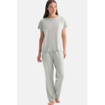 Pijama relaxed fit din amestec de modal - Gri deschis