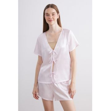 Pijama scurta cu model - Roz pastel