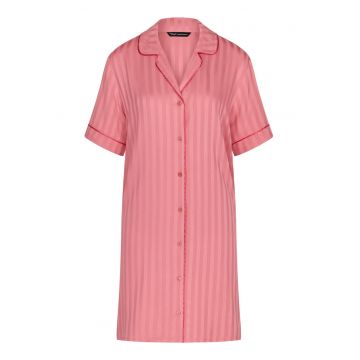Pijamale dama -  camasa de noapte - dungi - roz - viscoza