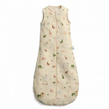 Sac de dormit, ErgoPouch, Jersey, 3-12 luni, 6-10 kg, TOG 0.2, Bumbac organic, Fermoar bidirectional, Lavabil la masina, Croiala slim fit, Certificat non-toxic, Premiat in Australia, Model savana, Bej