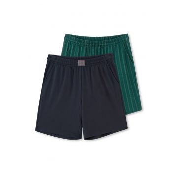 Set de pantaloni scurti de pijama din amestec de modal - 2 perechi - Verde/Bleumarin