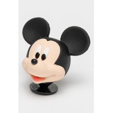 Talisman cu capul lui Mickey Mouse 3D Jibbitz™ - Negru/Bej deschis