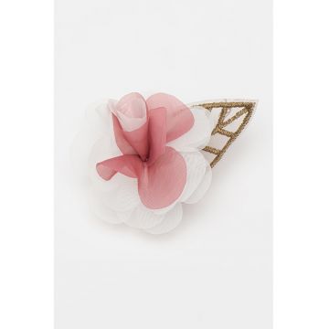 Talisman cu model floare Jibbitz - Alb/Violet deschis