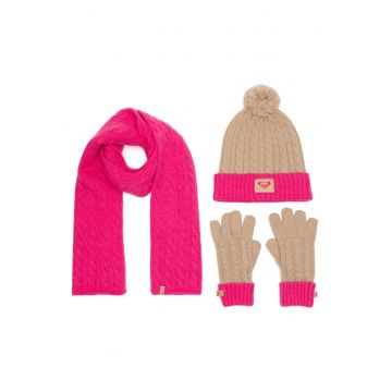 Zestaw caciula - fular si manusi -  roz - One Size INTL