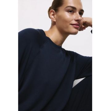 Bluza supradimensionata de pijama cu maneci raglan - Bleumarin