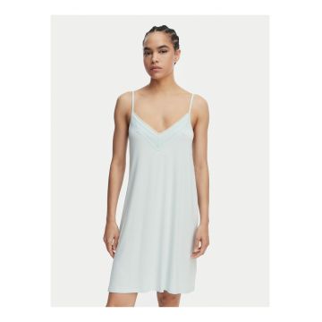 Camasa de noapte dama -  verde - viscoza - fara maneca - regular fit