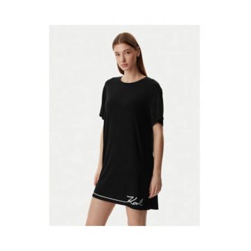 Camasa de noapte -  negru - viscoza - fara inchidere