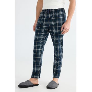 Pantaloni de pijama cu model in carouri - Bleumarin