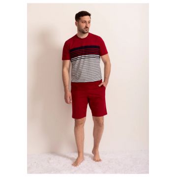 Pijama Barbati Stripes Bumbac - Visiniu