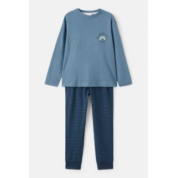 Pijama cu imprimeu jocuri video - Albastru petrol/Albastru deschis