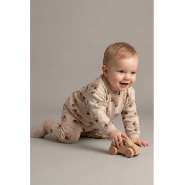 Pijama cu model masini - Maro deschis/Bej deschis