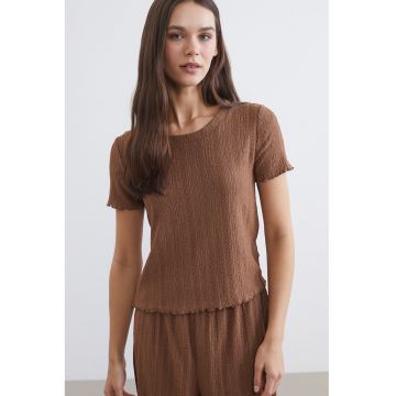 Pijama cu model uni - Caramel