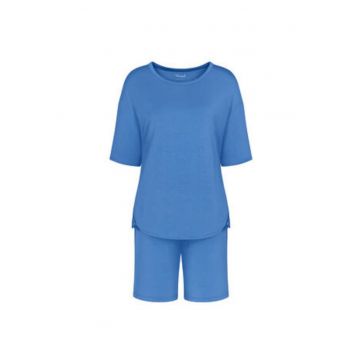 Pijama dama -  albastru - croiala lejera - material modal