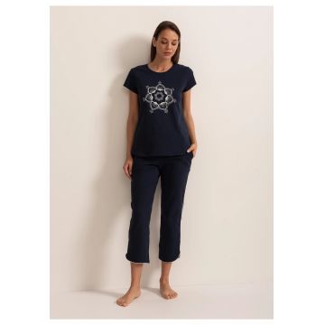 Pijama Dama Grace Bumbac - Bleumarin