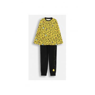 Pijama din bumbac cu imprimeu grafic