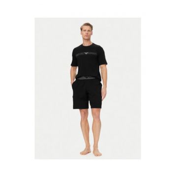 Pijamale barbati -  negru - bumbac - imprimeu grafic