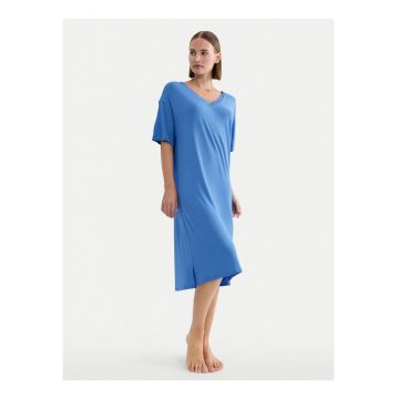Pijamale dama -  camasa de noapte - croiala lejera - albastru - modal