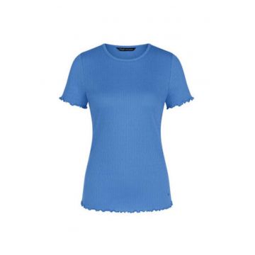 Tricou de pijama dama -  albastru - bumbac si poliester - maneci scurte - croiala regulara