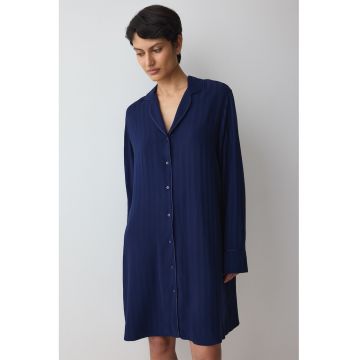 Camasa de noapte lejera cu nasturi - Bleumarin