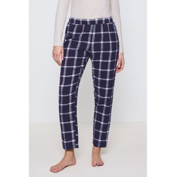 Pantaloni de pijama cu model in carouri - Albastru petrol