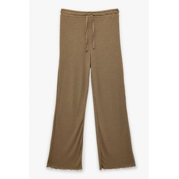 Pantaloni de pijama cu snururi de ajustare - Maro taupe deschis