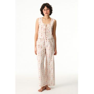 Pijama cu imprimeu - fara maneci - Multicolor