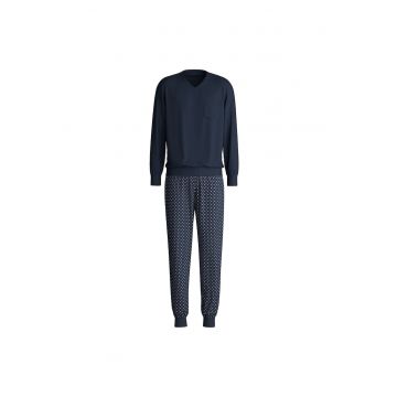 Pijama cu pantaloni lungi din bumbac - Albastru