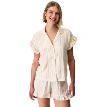 Pijama cu pantaloni scurti si dungi - Multicolor