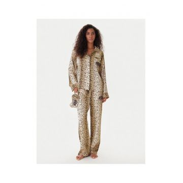 Pijamale dama  bej - imprimeu leopard