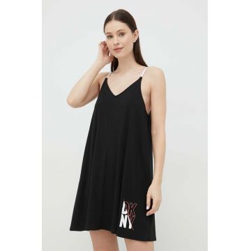 Dkny camasa de pijama femei, culoarea negru