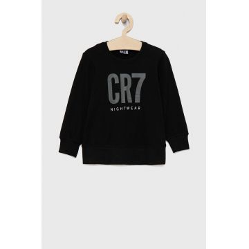 CR7 Cristiano Ronaldo pijamale de bumbac pentru copii culoarea negru, cu imprimeu