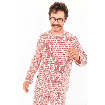 Pijama cu pantaloni lungi si imprimeu de Craciun