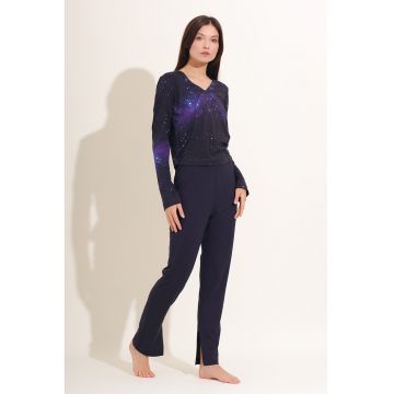 Pijama slim-fit din amestecde bambus Anais