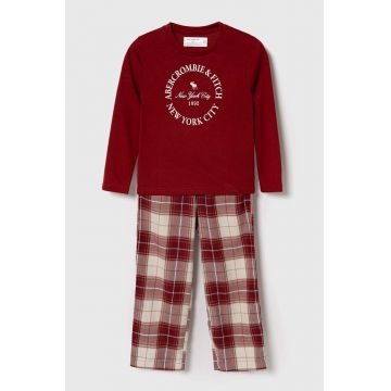 Abercrombie & Fitch pijama copii culoarea rosu, modelator