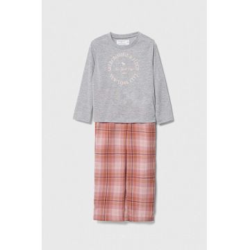 Abercrombie & Fitch pijama copii culoarea roz, modelator