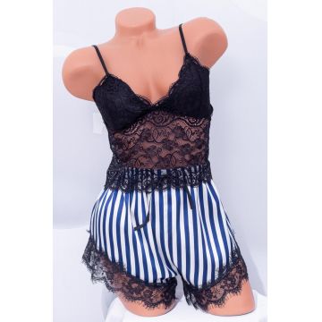 Pijama Dama sexy cu dantela 2 piese S-248 Albastru | RoseGirl