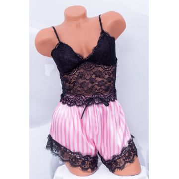 Pijama Dama sexy cu dantela 2 piese S-248 Roz | RoseGirl
