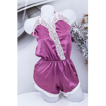 Pijama Dama sexy cu dantela S-57 Mov | Fashion