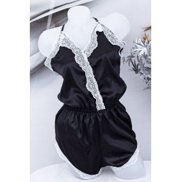 Pijama Dama sexy cu dantela S-57 Negru | Fashion