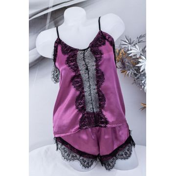 Pijama Dama sexy cu dantela S-94 Mov | Fashion