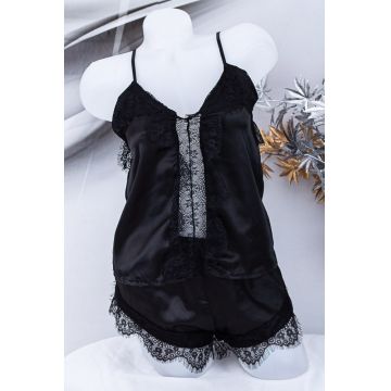 Pijama Dama sexy cu dantela S-94 Negru | Fashion