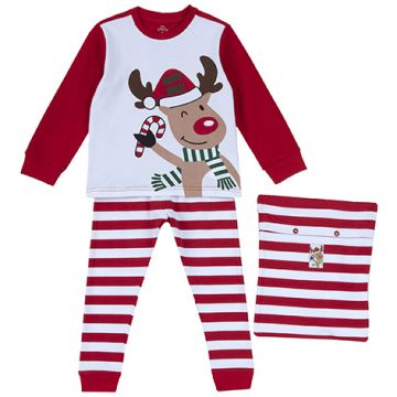 Set pijama unisex Craciun Chicco, 31364-61MC, Rosu