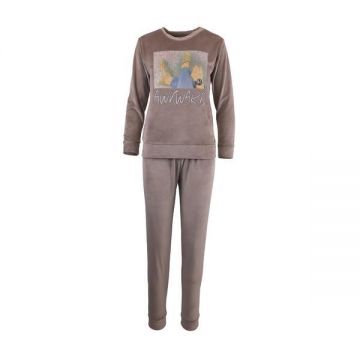 Pijama dama, Univers Fashion, catifea, bej, M