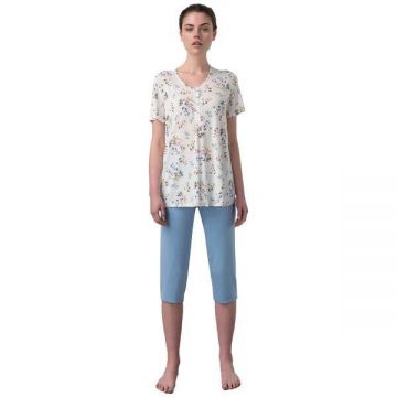 Pijama dama Vamp 16916, XL, Modal, Albastru ciel