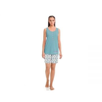 Pijama de dama Vamp 14917, XL, bumbac, albastru