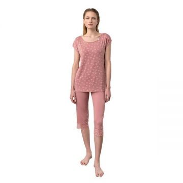Pijama de dama Vamp, 18048, L, micromodal, roz