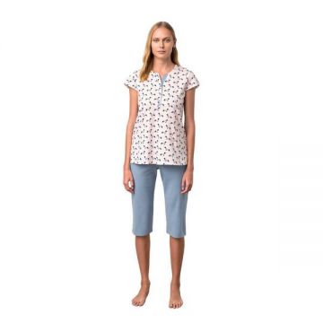 Pijama de dama Vamp 18306, M, 100%bumbac, roz