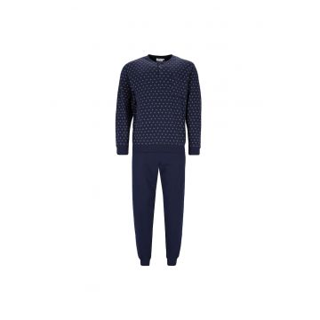 Pijama cu model si fenta cu nasturi