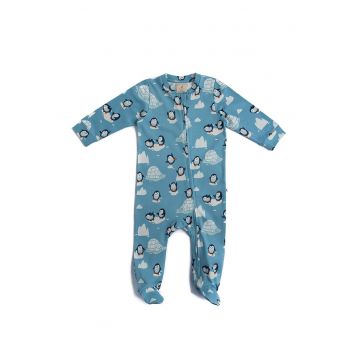 Pijama de bumbac organic cu botosei si fermoar